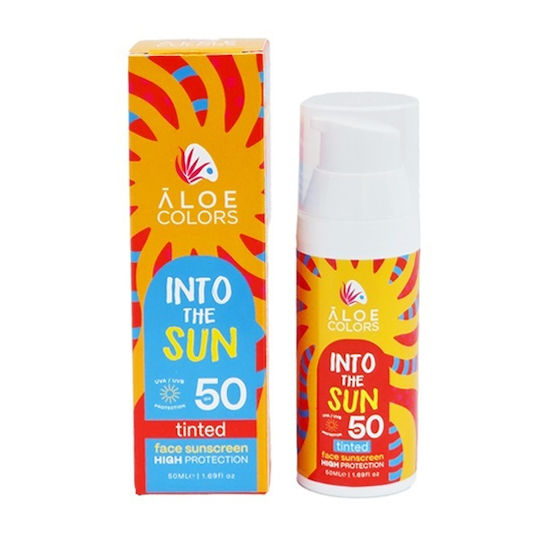 Aloe Colors Into The Sun Слънцезащитен Крем За Лице SPF50 С Цвят 50ml