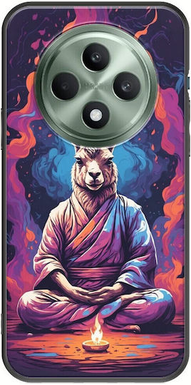 Meditation Animals Llama Oppo Reno 12 Fs 5g Black TPU Black Silicone