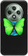 Green Butterfly Oppo Reno 12 Fs 5g Black TPU Black Silicone