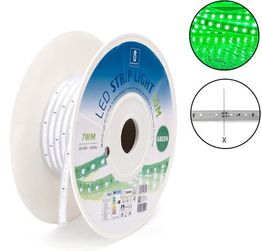 Aigostar Waterproof LED Strip 220V Green Light 50m Type SMD2835