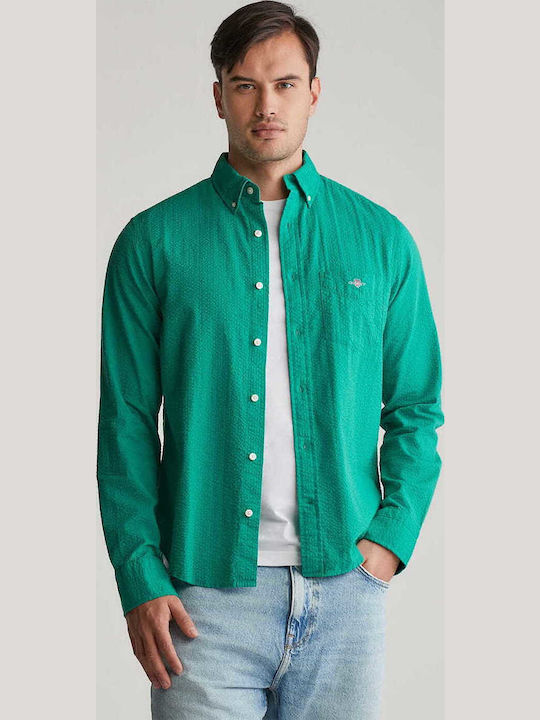 Long-sleeved Cotton Shirt Green