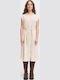 Summer Midi Shirt Dress Natural Ecru