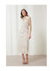 Lilith Summer Midi Shirt Dress Vanilla