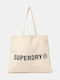 Superdry Unisex Canvas Tote Bag Y9110270a 1kg Natural Brown