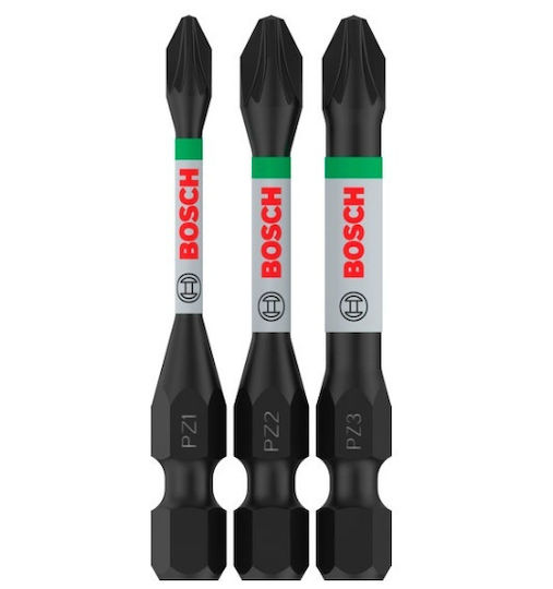 Μυτες Σετ Pz1-2-3/55mm 3 Τεμαχια Impact Control Pro Bosch 2608521u57