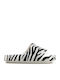 White Zebra Print Flip Flops with Animal Print Effect