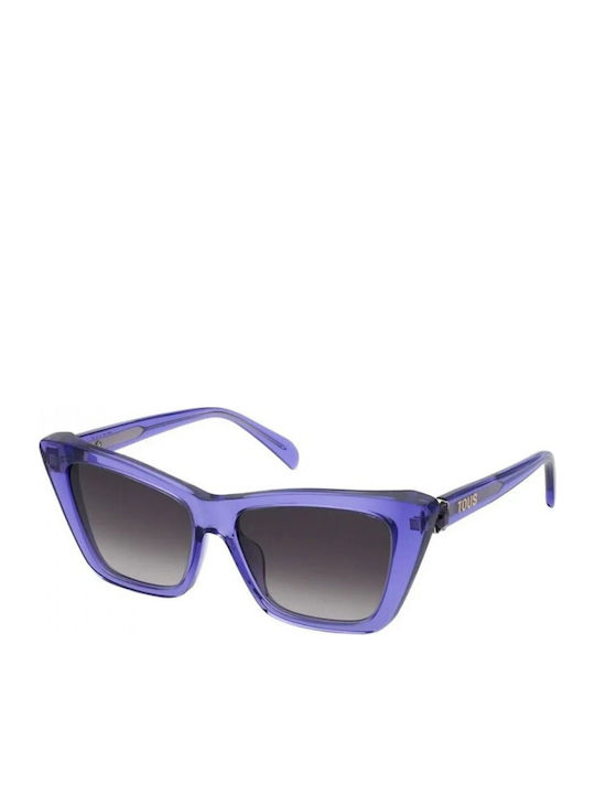 Tous Women's Sunglasses with Blue Plastic Frame and Gray Gradient Lens