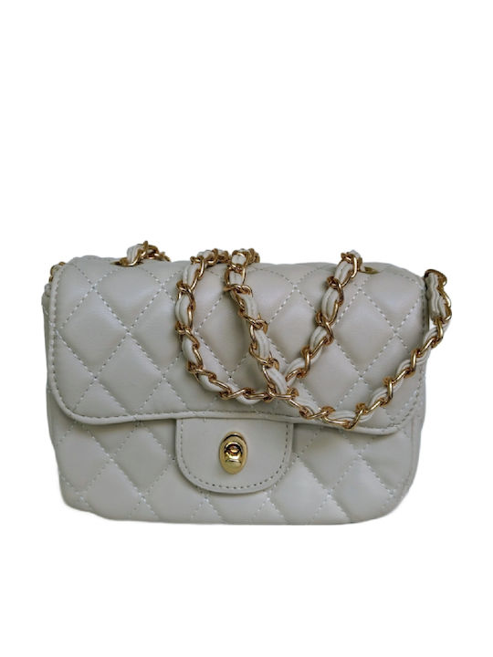 Leather Women's Bag Shoulder Beige