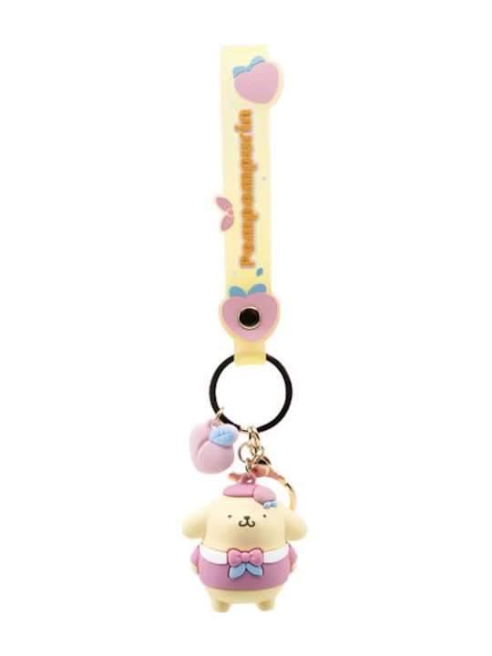 Yume Toys Hello Kitty Sanrio Schlüsselanhänger Pompompurin Pfirsichband