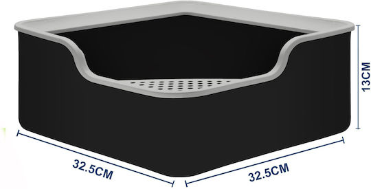 ForHome Katzentoilette Schwarz L32.5 x B32.5 x H13cm