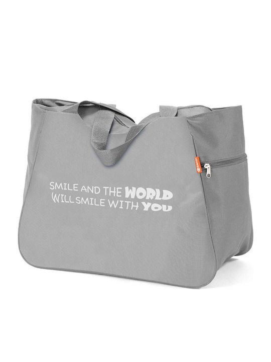 Benzi Fabric Beach Bag Gray