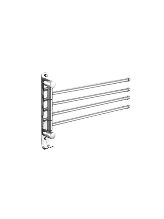 Livit Wall-Mounted Bathroom Rail with 4 Positions ​35x35cm Gray