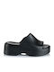 Slides With Platform In Black Colour