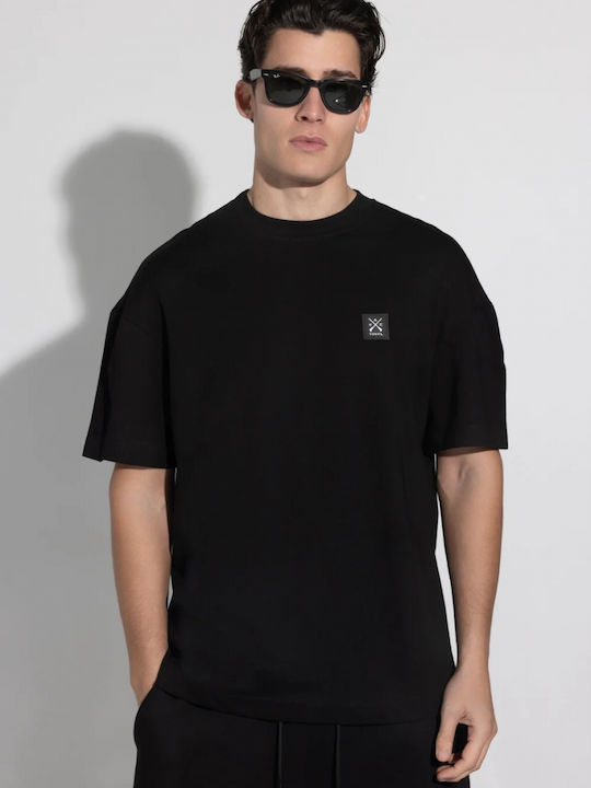 Men's Short Sleeve Blouse Vinyl Art Clothing 75930-01 Sizzle Lips Oversized Tee Black