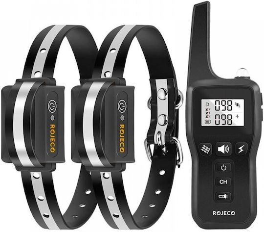 Rojeco PD529 1000m Dog Training Collar with 2 Collars Black Dog Training Shock Collar