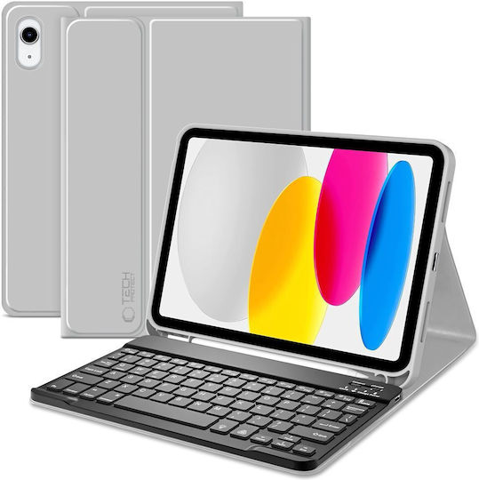 Tech-Protect Sc Pen Флип капак с Клавиатура в Английски език САЩ Сив (iPad 2025 11" / iPad 2022 10.9'' - iPad 2022 10.9 инча)