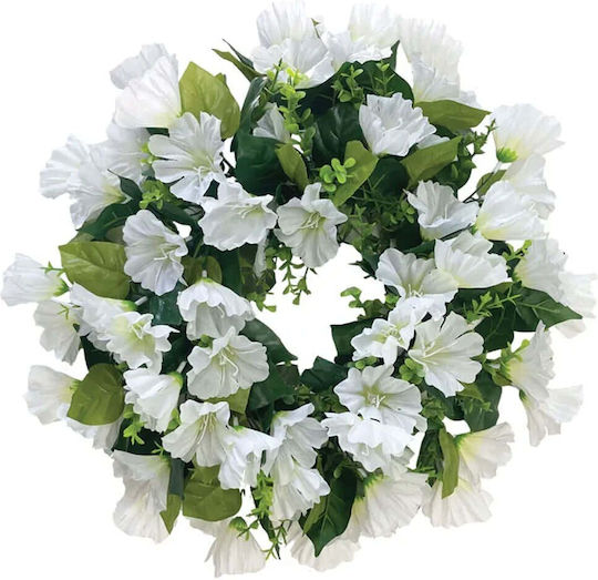 Στεφανι Λουλουδιων Λευκο Γλοξινια Φ42cm 16/κιβ 13-24339-4