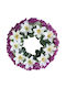 Blumenkranz Lila Weiße Rose/Lilie Ø46cm 16/Stück 13-24345-4