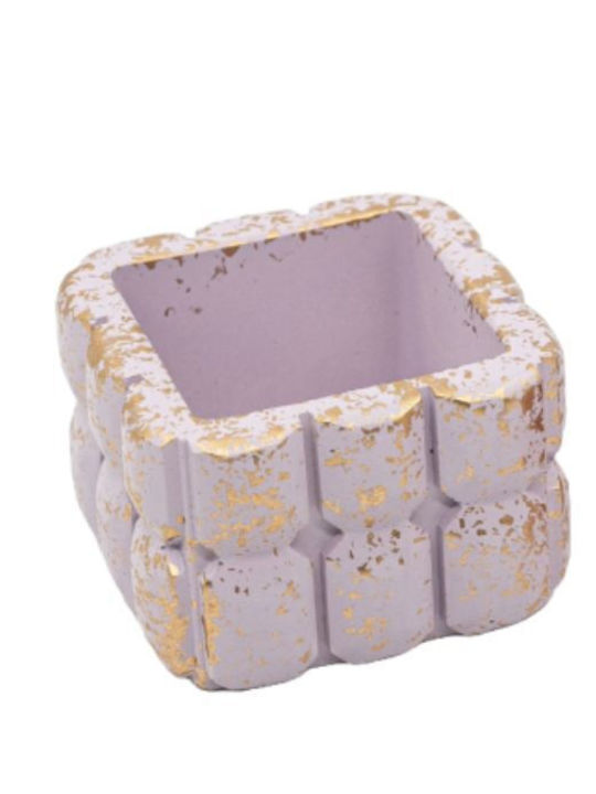 Gypsum Square Lilac Speckled Tealight Holder 7 X 5cm Z2018 Mak-z2018-lila