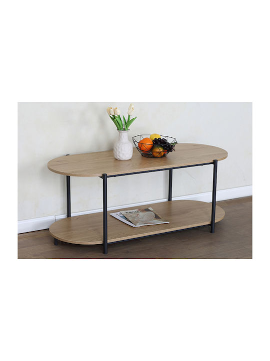 Oval Central Coffee Table Rodos Wooden Sonoma M115xP50xH45.1cm