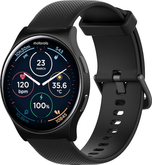 Motorola Moto Watch 120 Aluminium 50mm with Heart Rate Monitor (Black)