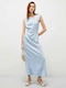 Βραδινό Φόρεμα Σατέν Light Blue