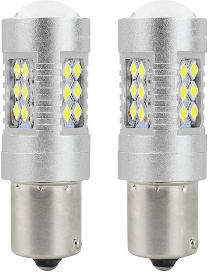 Лампи Автомобила & Мотоциклета 3030 24smd BA15S / P21W Canbus LED 6000К Хладно бяло 12-24V 6.48W 2бр