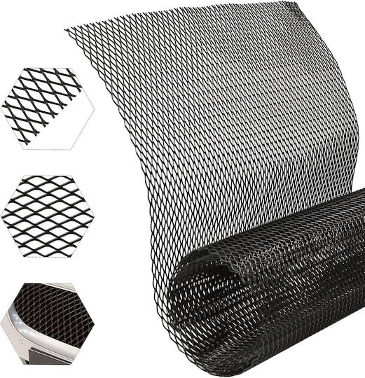 Dekoratives Aluminium-Mesh-Spoiler-Stoßfänger-Rock-Kühlergrill Schwarz 120cm x 20cm