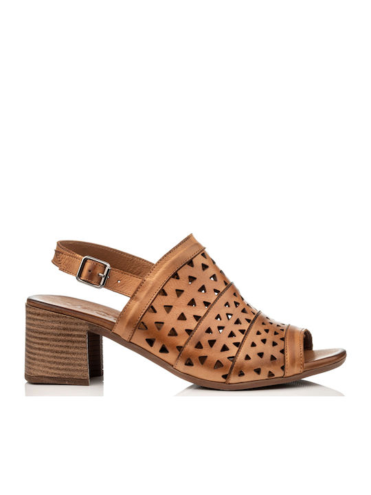 Mago Shoes Δερμάτινα Πέδιλα Καφέ