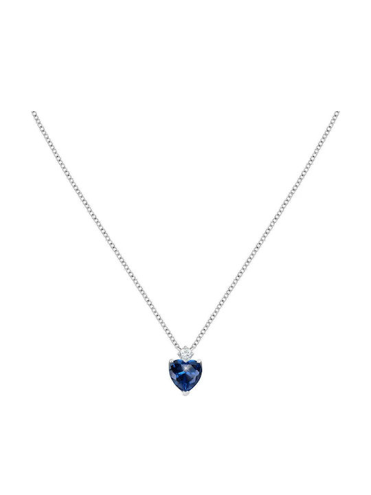 Morellato Silver Necklace with Blue Zircon