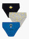 Minerva Marinroyagrey Set of Kids' Briefs Marine, Royal Blue, Grey Melange