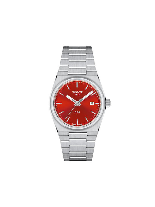 Tissot T-classic Prx Мъжки Часовник 35mm На Батерия Сребрист