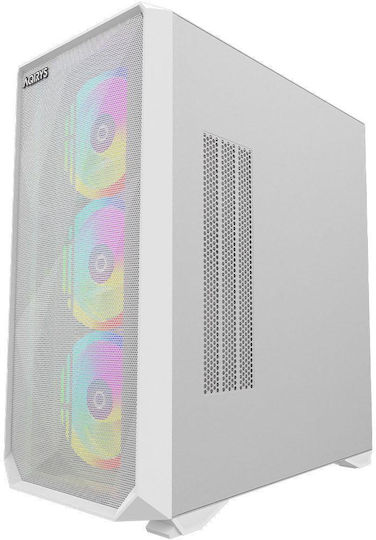 Aqirys Arcturus Pro Gaming Midi Tower Κουτί Υπολογιστή με Πλαϊνό Παράθυρο και ARGB Φωτισμό Λευκό