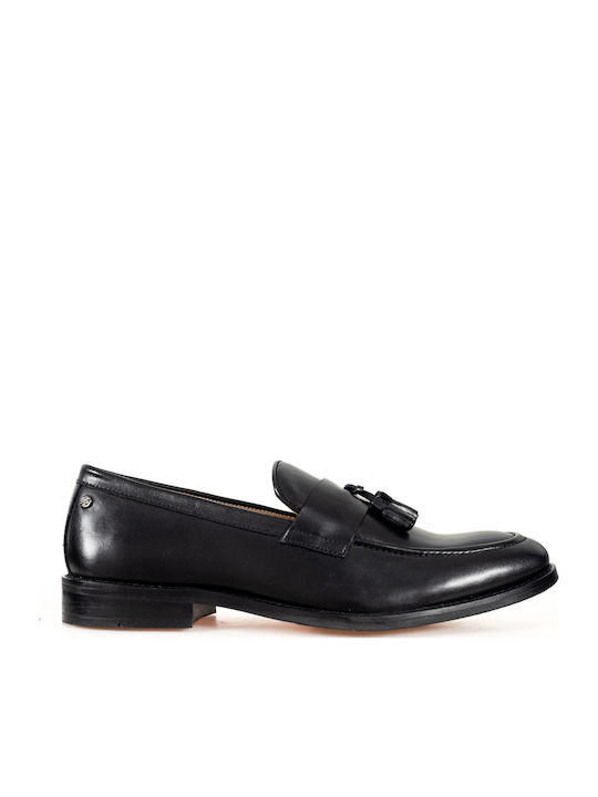 Giacomo Carlo Men's Leather Moccasins Black