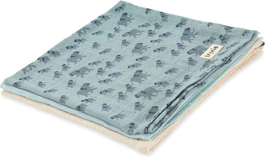 Trixie Enchanting Elephant Scutece din Muselină Gri 55x55εκ. 3buc