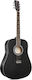 SX Guitars Akustisch Gitarre Schwarz / Schwarzer Glanz
