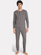 Pijadore Herren Pyjama Grau – Langarm Pjdr1814-2-grau