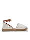 Women's Leather Espadrilles White
