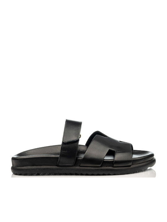 Mago Shoes Δερμάτινα Σανδάλια Μαύρα
