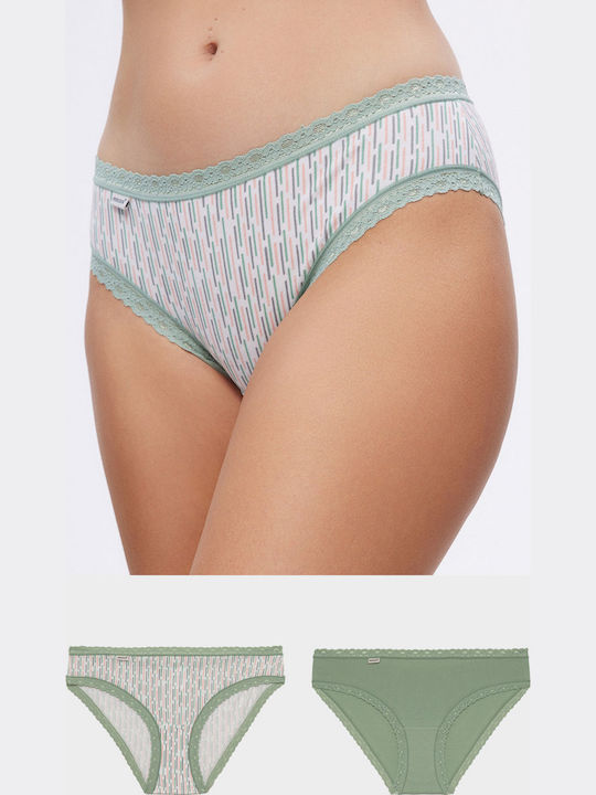 Cotton Women's Briefs 2Pack Green
