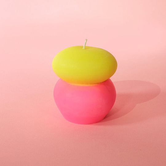 Candle Yellow & Pink Neon Pebble