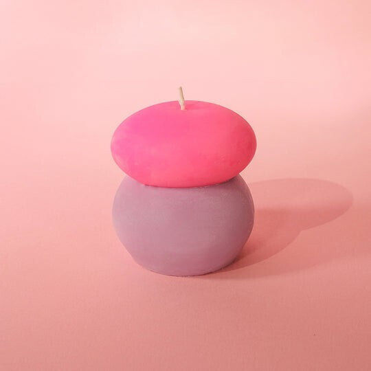Kerze Pink & Lila Neon Kieselstein