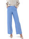 Damen Hoch tailliert Stoff Hose in Geradem Schnitt Sky Blue