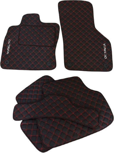 3Lines Set of Front and Rear Mats 5pcs for Skoda Octavia 2012 Black