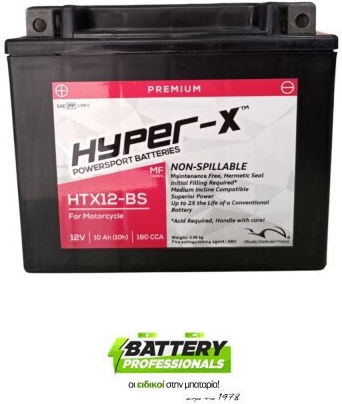 Hyper-X Motorradbatterie 180A mit Kapazität 10Ah