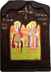 Wooden Icon of Archangels Michael and Gabriel G4 52x28cm