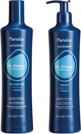 Fanola Wonder No Orange Seturi Pentru Par Tratamente Pentru Păr Vopsit Cu Șampon Și Mască 2 Bucăți