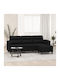 Three-Seater Couch Black 210x77x80 cm