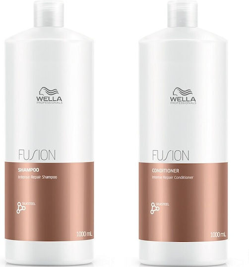 Wella Fusion Hair Treatment Set with Shampoo and Conditioner 2pcs