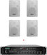 Dsppa Restaurant Sound System Package 120w Wall-mounted Fm Radio + Usb Stick + Sd Dsppa Mp212u + 4xdsp8063